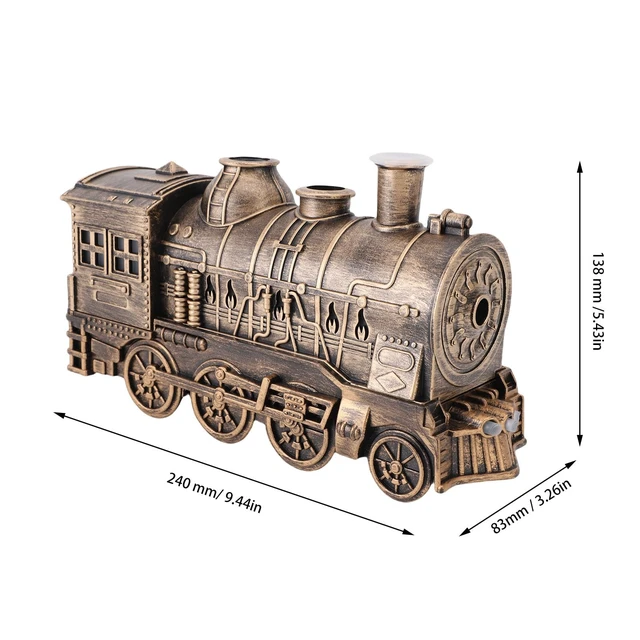 Alt view image 2 of 7 - 300ml Train Diffusers for Essential Oils, Cool Mist Aromatherapy Humidifier with Dual Nozzles, Quiet Vintage Steam Train Design, 2/8H Timer, for Bedroom, Office, Desktop, Christmas Gift