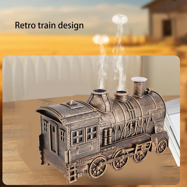 Alt view image 6 of 6 - Train Humidifier Diffuser,300ml Retro Steam Train Humidifier Dual Mist Outlets,Cool Mist Diffuser Train Design to Improve Air for Bedroom Office Desktop (Bronze+Remote Control)