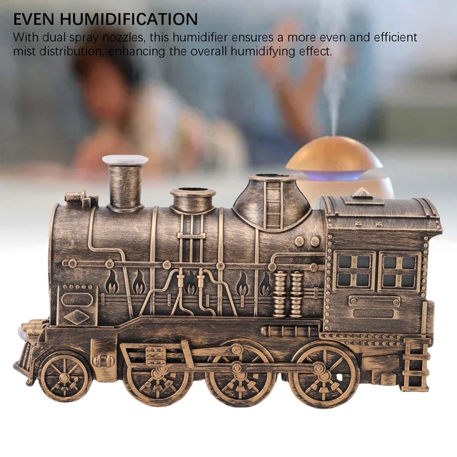 Alt view image 7 of 7 - 300ml Train Diffusers for Essential Oils, Cool Mist Aromatherapy Humidifier with Dual Nozzles, Quiet Vintage Steam Train Design, 2/8H Timer, for Bedroom, Office, Desktop, Christmas Gift