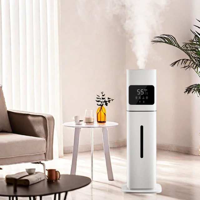 Main image of Smart White Humidifier, 2.1Gal/8L Large Capacity Cool Mist Humidifier with 3 Mist Levels, Auto Humidity Control, Timer & Auto Shut-Off, LED Panel & Remote, 360° Nozzle for Nursery, Office, Plants