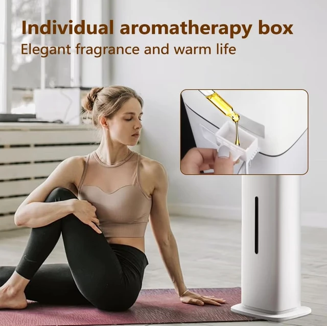 Alt view image 7 of 7 - Smart White Humidifier, 2.1Gal/8L Large Capacity Cool Mist Humidifier with 3 Mist Levels, Auto Humidity Control, Timer & Auto Shut-Off, LED Panel & Remote, 360° Nozzle for Nursery, Office, Plants