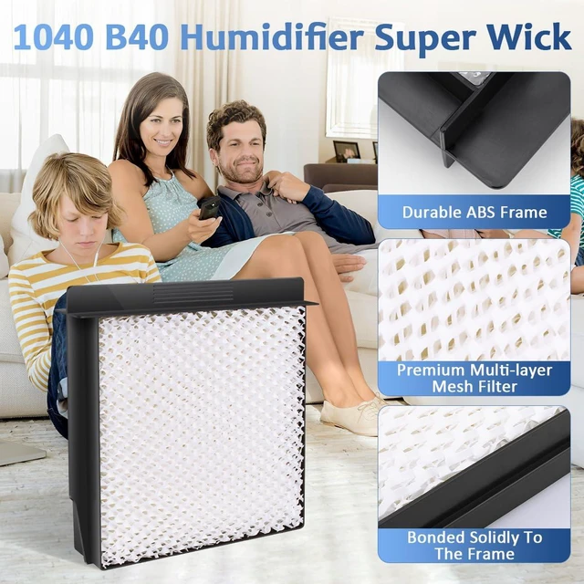 Alt view image 3 of 7 - 1040 Replacement Wick for AIRCARE Essick Air B40 B40-C Humidifier | Replaces 3D6100 5D6700 76D100 CM330ABLK CM330AWHT CM330DBLK CM330DWHT D46720 E35000 E27000 MA0300 MA0500-4 Pack