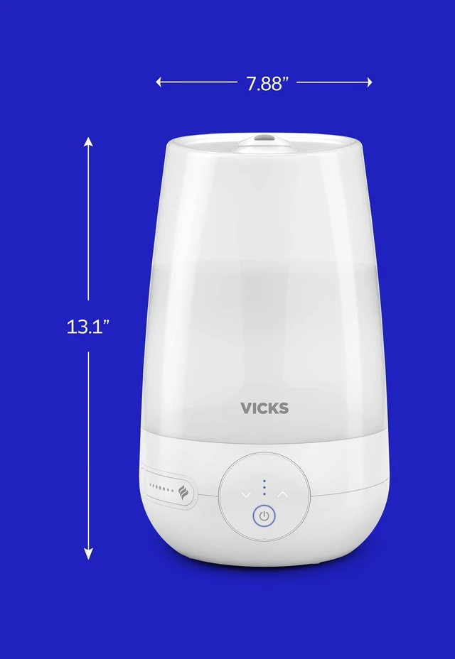 Alt view image 2 of 7 - Vicks Filter-Free Plus Cool Mist Humidifier for Medium Rooms, 1.2 Gal Tank | Filter-free cool mist ultrasonic humidifier for baby, kids, and adult rooms, works with Vicks VapoPads