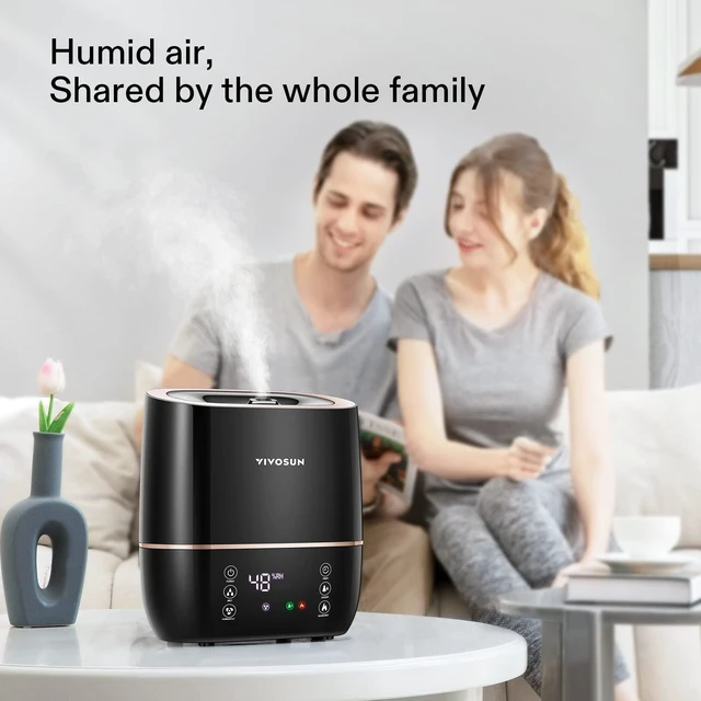 Alt view image 7 of 7 - VIVOSUN 2-in-1 Warm and Cool Mist Humidifier, 5L Indoor Ultrasonic Air Humidifier with Essential Oil Tray for Bedrooms, Plants, Offices and Babies