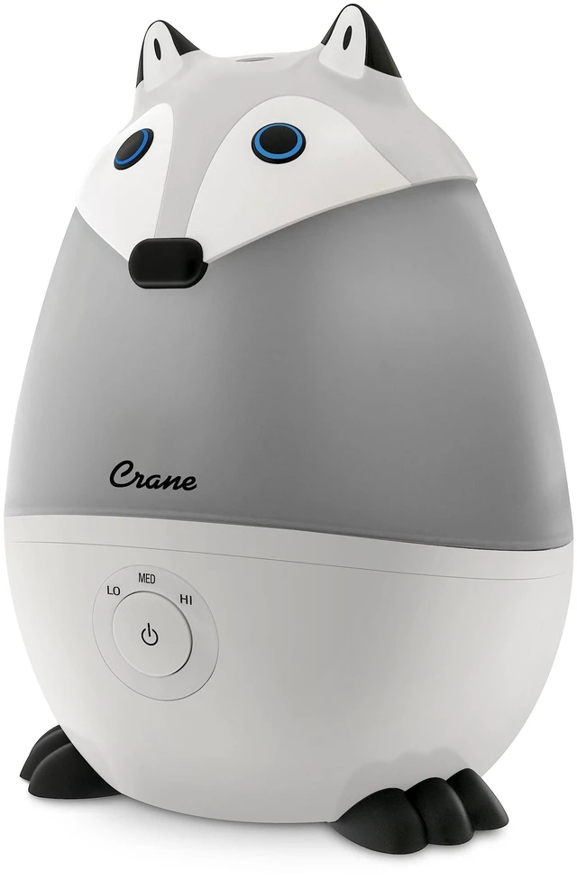 Main image of Crane Ultrasonic Cool Mist Animal Humidifier for Kids' Bedroom & Nursery, Adjustable 0.5 Gallon, Auto Shut-Off Silver Fox 0.5 Gallon Grey
