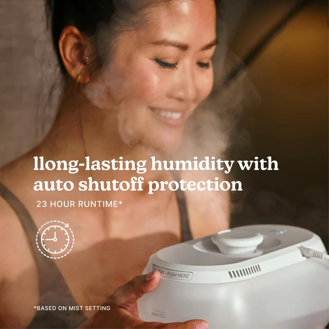 Alt view image 5 of 7 - Homedics Ultrasonic Humidifier with Visible Cool Mist 0.5-Gal Top-Fill Tank | 3 Mist Settings, 360° Nozzle, 7-Color Night-Light, Aromatherapy Tray, Auto Shutoff, Filter-Free, Medium Rooms