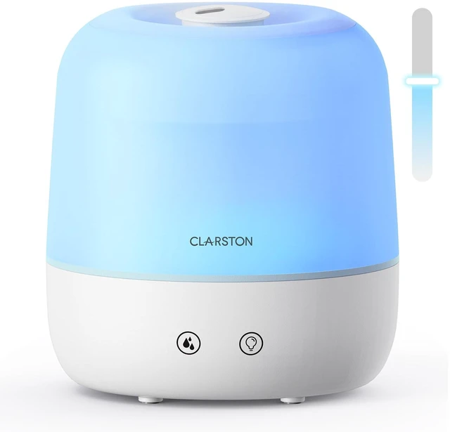 Main image of Clarston Humidifiers for Bedroom, 2L Cool Mist Humidifier, 24dB Quiet Sleep | 25H Runtime, Easy to Top Fill & Clean, Humidification for Baby Nursery & Plant, 360° Nozzle for Large Room, Nightlight