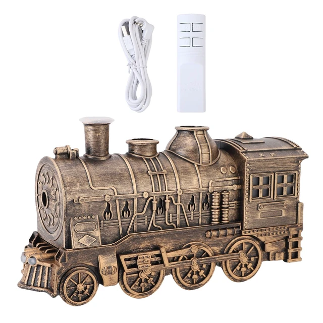 Alt view image 2 of 6 - Train Humidifier Diffuser,300ml Retro Steam Train Humidifier Dual Mist Outlets,Cool Mist Diffuser Train Design to Improve Air for Bedroom Office Desktop (Bronze+Remote Control)