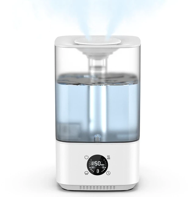 Main image of PKBD 6L Cool Mist Humidifiers for Bedroom, 3-level Adjustable Mist Modes | with 4 Timer Options, Top-Fill & Easy to Clean, Multi-color Night Light, Wide Coverage Quick Humidification, White