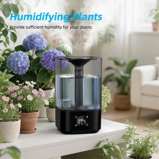 Alt view image 7 of 7 - PKBD 6L Cool Mist Humidifiers for Bedroom, 3-level Adjustable Mist Modes | with 4 Timer Options, Top-Fill & Easy to Clean, Multi-color Night Light, Wide Coverage Quick Humidification, Black