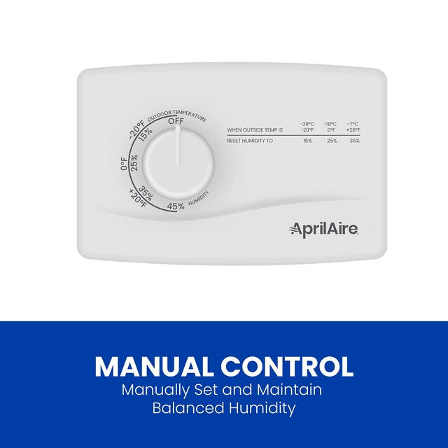 Alt view image 2 of 6 - AprilAire 4655 Manual Whole-House Duct or Wall Mounted Humidifier Control Humidistat for AprilAire Whole-House Humidifiers, Low Voltage 24VAC