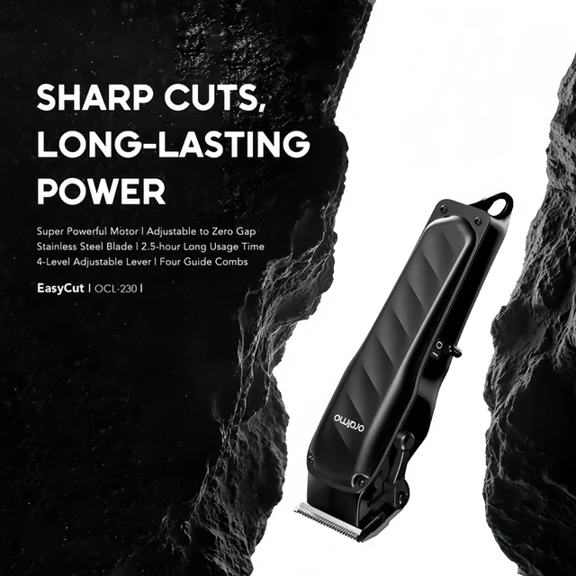 Alt view image 3 of 7 - Oraimo Hair Clippers for Men, Precision T-Blade, Cordless Hair Cutting Kit | 7000 RPM Powerful Motor, 150-Min Runtime, 4 Guide Combs, USB-C Charging, Easy Self-Haircuts