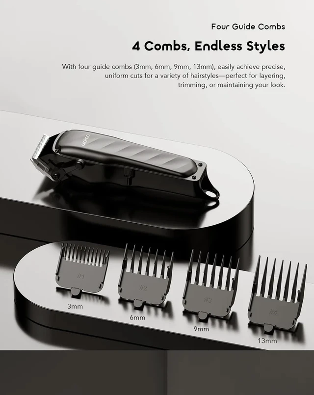 Alt view image 6 of 7 - Oraimo Hair Clippers for Men, Precision T-Blade, Cordless Hair Cutting Kit | 7000 RPM Powerful Motor, 150-Min Runtime, 4 Guide Combs, USB-C Charging, Easy Self-Haircuts