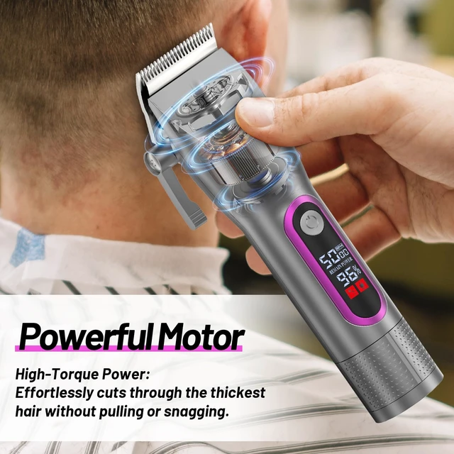 Alt view image 3 of 7 - UINK Professional Hair Clippers and Trimmer Set, Cordless 2-in-1 Combo Kit | Cordless Hair Cutting Styling Set, High Power Motor ,Smart LCD Display, 2-in-1 Combo Kit