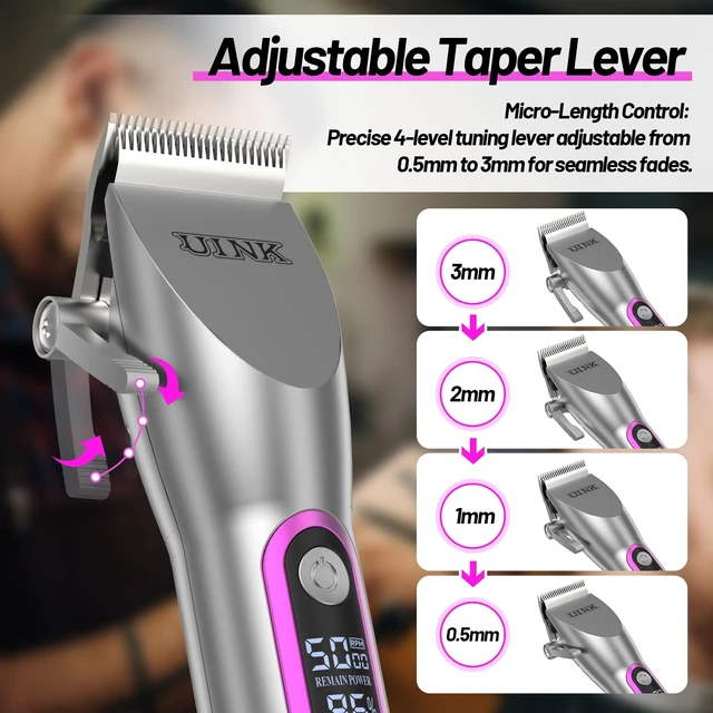 Alt view image 4 of 7 - UINK Professional Hair Clippers and Trimmer Set, Cordless 2-in-1 Combo Kit | Cordless Hair Cutting Styling Set, High Power Motor ,Smart LCD Display, 2-in-1 Combo Kit