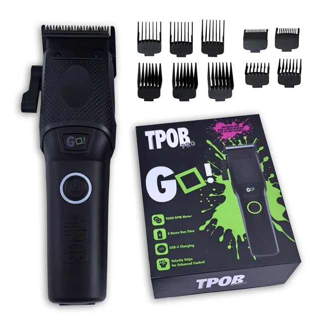 Alt view image 3 of 6 - TPOB GO Professional Barber Hair Clippers for Men - 7000-9000 RPM TORQ Motor with Instant Boost, Graphene Architek Blade, Cordless Hair Cutting Machine with 5-Click Lever & 4-Hour Battery (Black)