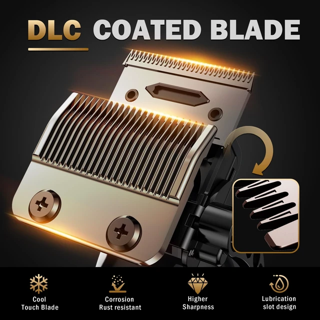Alt view image 2 of 7 - FADEKING® Professional Hair Clippers and Beard Trimmer for Men,Cordless Barber Clippers and Zero-Gap Trimmer Set with DLC Blade,Ideal Gift for Father,Boyfriend and Husband