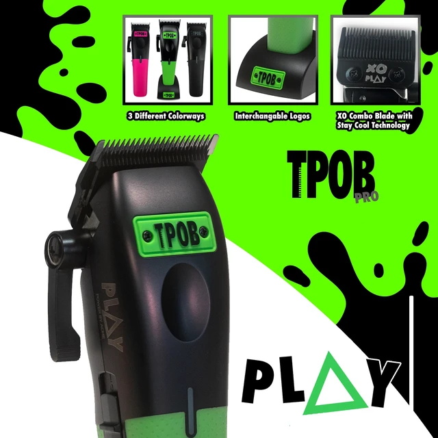 Alt view image 3 of 7 - TPOB Play Professional Hair Clippers for Men 7500 RPM Barber Clipper with Rubber Grips, Cordless Rechargeable Hair Cutting Kit for Fades, Tapers & Home Haircuts (Black/Green/Pink)