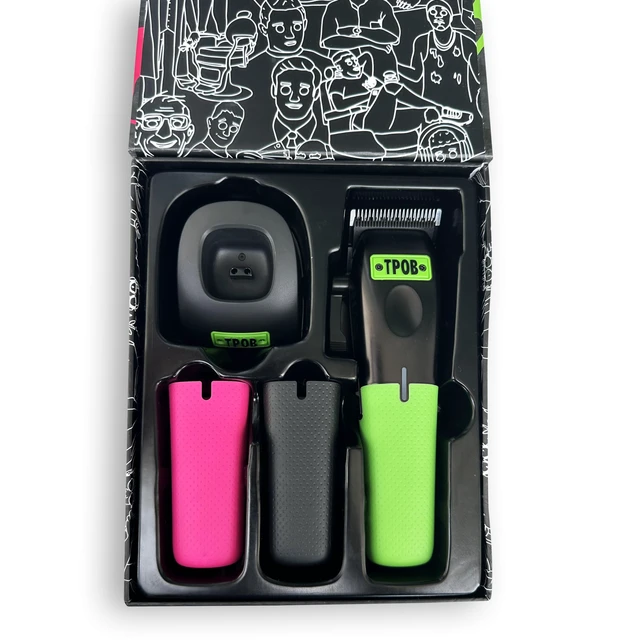 Alt view image 5 of 7 - TPOB Play Professional Hair Clippers for Men 7500 RPM Barber Clipper with Rubber Grips, Cordless Rechargeable Hair Cutting Kit for Fades, Tapers & Home Haircuts (Black/Green/Pink)