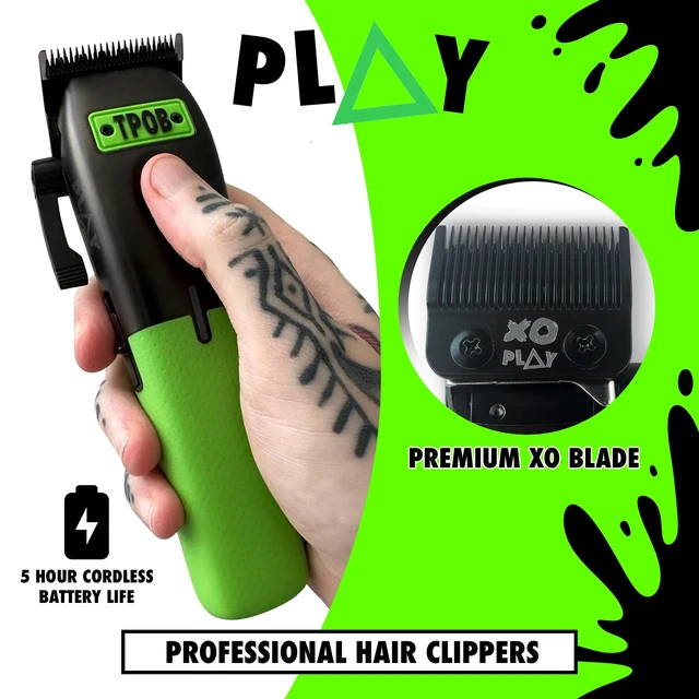 Alt view image 2 of 7 - TPOB Play Professional Hair Clippers for Men 7500 RPM Barber Clipper with Rubber Grips, Cordless Rechargeable Hair Cutting Kit for Fades, Tapers & Home Haircuts (Black/Green/Pink)