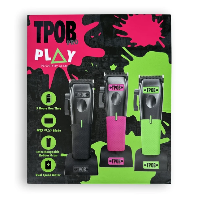 Alt view image 4 of 7 - TPOB Play Professional Hair Clippers for Men 7500 RPM Barber Clipper with Rubber Grips, Cordless Rechargeable Hair Cutting Kit for Fades, Tapers & Home Haircuts (Black/Green/Pink)
