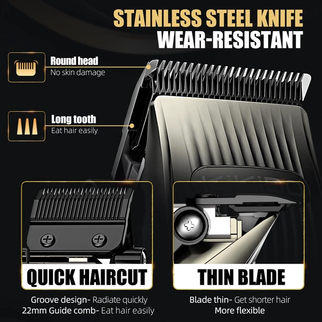 Alt view image 5 of 7 - KIKIDO Professional Hair Clippers for Men,USB Rechargeable Hair Trimmer,Men's Grooming Kit for Hair, Face, Beard, for Barbers Shop & Home Use