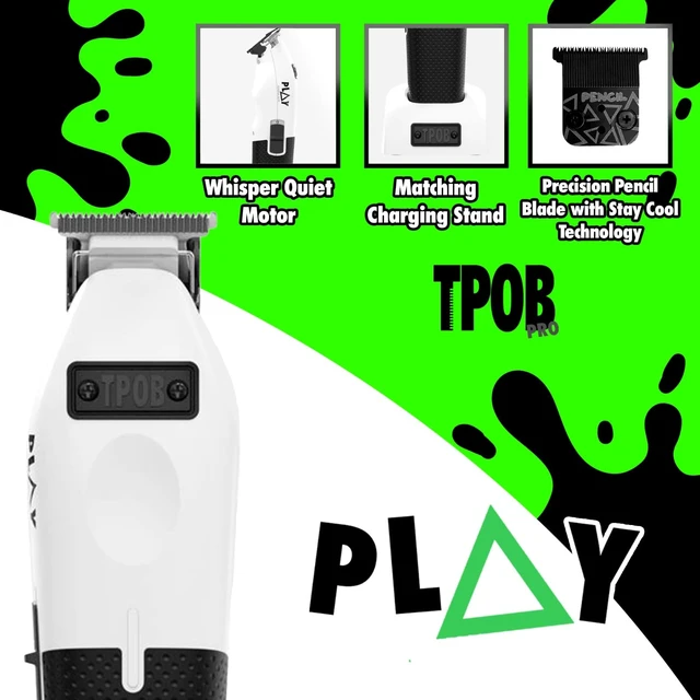 Alt view image 3 of 5 - TPOB Play Professional Barber Hair Trimmer for Men 7000 RPM (White)