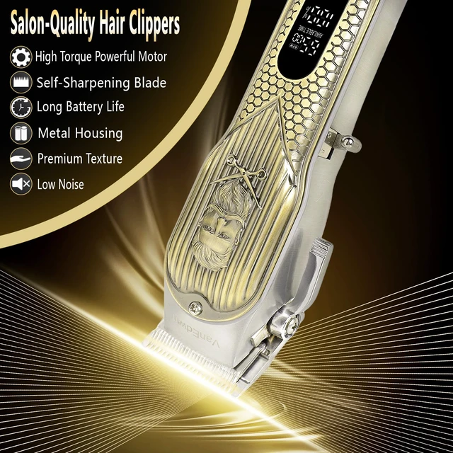 Alt view image 2 of 7 - VanEdwin Heavy-Duty Professional Hair Clippers for Men, High-Power Professional Barber Clippers, Mens Hair Trimmer and Beard Trimmer, All Metal Housing, Corded and Cordless Operation