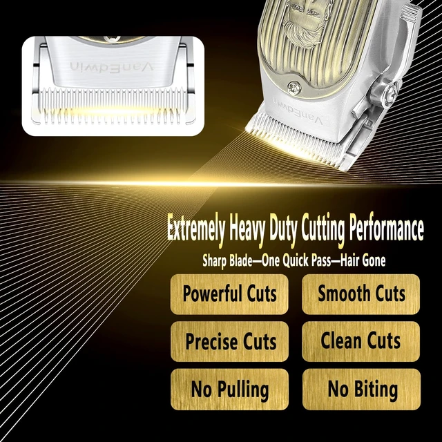 Alt view image 3 of 7 - VanEdwin Heavy-Duty Professional Hair Clippers for Men, High-Power Professional Barber Clippers, Mens Hair Trimmer and Beard Trimmer, All Metal Housing, Corded and Cordless Operation