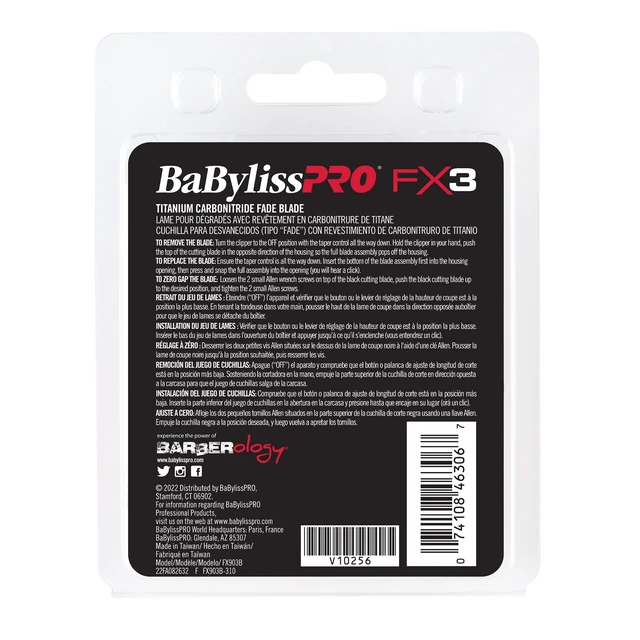 Alt view image 6 of 6 - BaBylissPRO FX903B FX3 Titanium Carbon Nitride Fade Replacement Clipper Blade