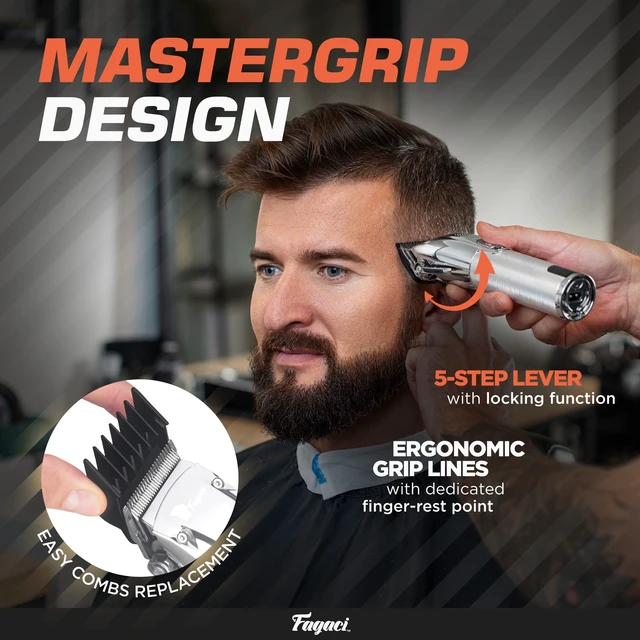 Alt view image 5 of 7 - Fagaci Professional Hair Clippers for Men, Turbo Power Cordless Barber Set | Turbo-power cordless clippers with a 5-hour runtime and LCD charging dock. Precise-cutting blades for clean fades
