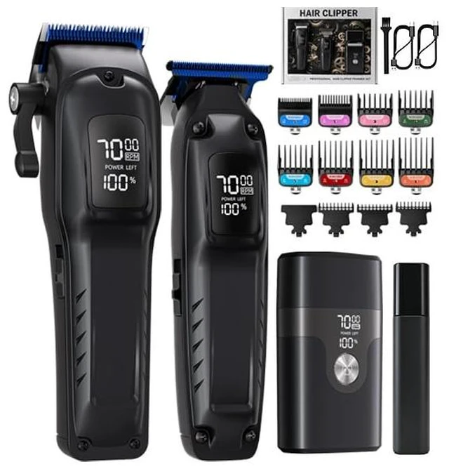 Main image of KIKIDO Cordless Hair Clippers for Men Professional 4-in-1 Hair Cutting Kit | 7000RPM Motor 2000mAh Rechargeable Battery Electric Foil Shaver& Nose Trimmer Set for Hair,Beard,Face,Nose,Ear