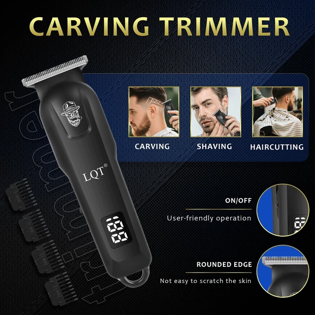 Alt view image 5 of 7 - LQT Hair Clippers for Men 4-in-1 Cordless Clippers Set Beard and Mustache Trimmer for Men Electric Shaver Nose and Ear Hair Trimmer with Comb, Wrap, Bag, to Son Husband Father Men's Gifts