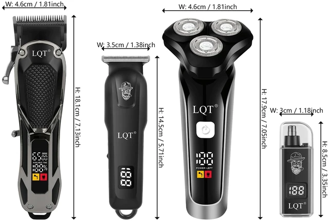 Alt view image 7 of 7 - LQT Hair Clippers for Men 4-in-1 Cordless Clippers Set Beard and Mustache Trimmer for Men Electric Shaver Nose and Ear Hair Trimmer with Comb, Wrap, Bag, to Son Husband Father Men's Gifts