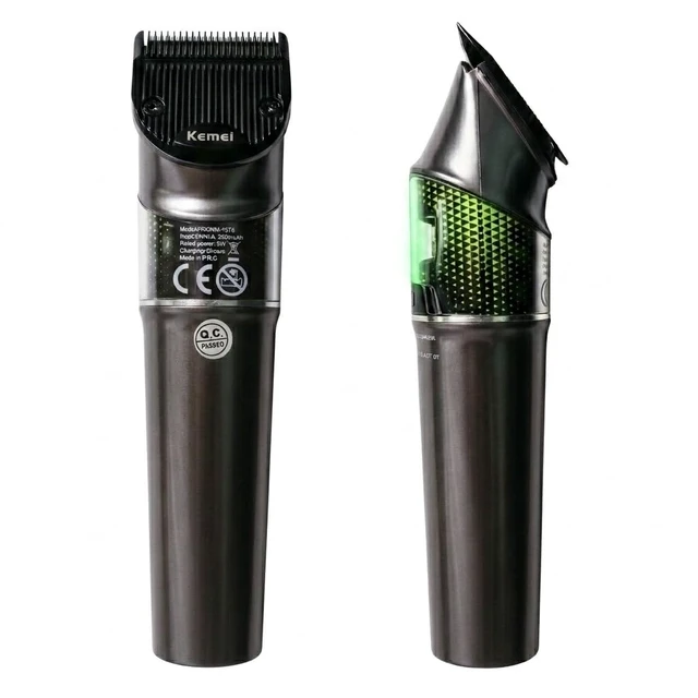 Alt view image 2 of 6 - KEMEI 1376 Salon Brushless Hair Clippers Trimmer Kit, 8000 RPM | Dark Gray Outer Rotor Brushless Turbo Motor, Intelligent Adaptive Speed Adjusts for Thick Hair, Ceramic Blades