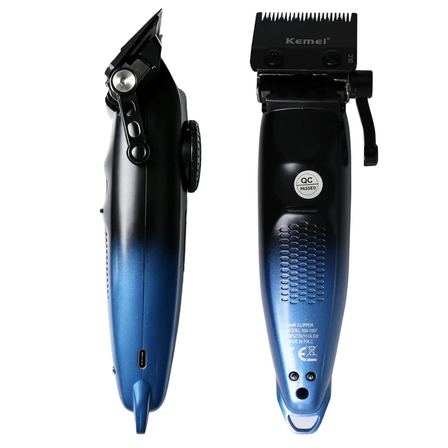Alt view image 2 of 7 - KEMEI 1867 Professional 21-Speed Metal Hair Clippers for Barbers Home | Aluminum Alloy Body Cordless Barber Clippers for Men, Zero Gap, 9000 RPM, LED Display