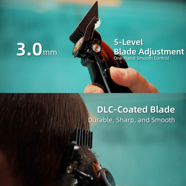 Alt view image 4 of 7 - KEMEI 1867 Professional 21-Speed Metal Hair Clippers for Barbers Home | Aluminum Alloy Body Cordless Barber Clippers for Men, Zero Gap, 9000 RPM, LED Display