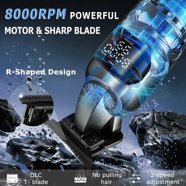 Alt view image 2 of 7 - KEMEI 1807 Hair Trimmer for Men Zero Gap Hair Clippers for Hair Cutting | T Blade beard trimmer with LED Display & 2-Speed Adjustable Motor 1400 mAh