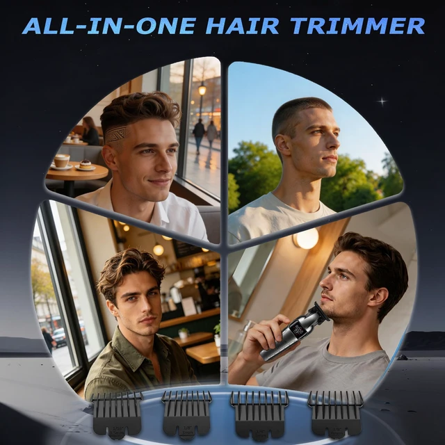 Alt view image 6 of 7 - KEMEI 1807 Hair Trimmer for Men Zero Gap Hair Clippers for Hair Cutting | T Blade beard trimmer with LED Display & 2-Speed Adjustable Motor 1400 mAh