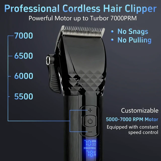 Alt view image 2 of 7 - Soonsell Men Cordless Hair Clipper & T-Blade Trimmer Set,2in1Grooming Kit | Professional Barber Clippers, cordless USB charging Comes with EVA storage bag