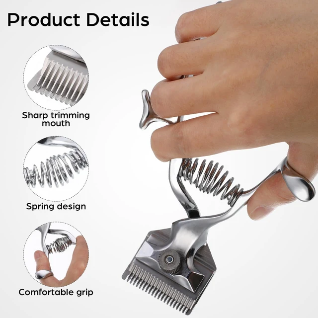 Alt view image 4 of 7 - POPETPOP 3pcs Manual Hair Clippers and Set Vintage Operation Non-Electric Hairdressing Tool for Quick and Silent Hair Cutting