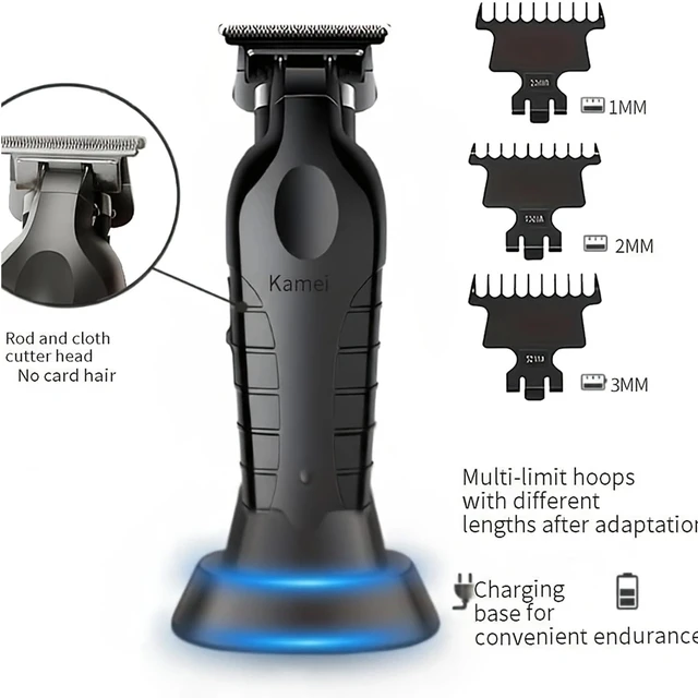 Alt view image 4 of 7 - KEMEI Professional Hair Clippers for Men, Cordless Barber Clippers, Beard Trimmer and Electric Shaver Set with Replacement Heads, KM-2299, KM-2296, KM-1102