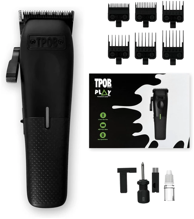 Main image of TPOB Mini Play Professional Hair Clippers for Men Dual Speed 6000-7500 RPM Compact Barber Clipper, Cordless Rechargeable with Constant Torque Technology (Black)