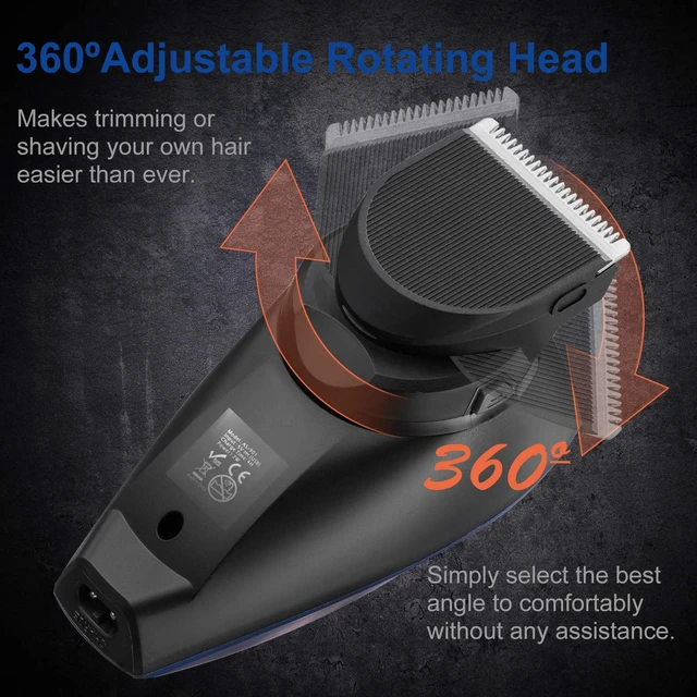 Alt view image 4 of 7 - Kokoline Shortcut Self-Haircut Trimmer Kit, Cordless Electric Razor for Head, Beard,Rechargeable Hair Clipper for Men,Shortcut Self Grooming Haircut Kit,Balder Pro Head Shaver,azure/u7y5
