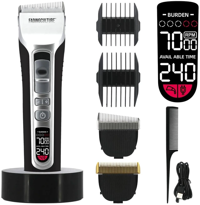 Main image of The Fadify 2.0 Cordless Hair Clippers for Men, 7000RPM Professional Barber Clippers Detachable Inclined Blade, Mens Hair Clippers Fading Culture Hair Trimmer Cutting Kit Rechargeable LCD Men Boy Gift