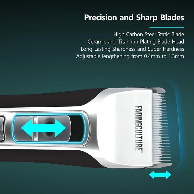 Alt view image 3 of 7 - The Fadify 2.0 Cordless Hair Clippers for Men, 7000RPM Professional Barber Clippers Detachable Inclined Blade, Mens Hair Clippers Fading Culture Hair Trimmer Cutting Kit Rechargeable LCD Men Boy Gift
