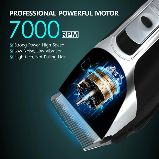 Alt view image 2 of 7 - The Fadify 2.0 Cordless Hair Clippers for Men, 7000RPM Professional Barber Clippers Detachable Inclined Blade, Mens Hair Clippers Fading Culture Hair Trimmer Cutting Kit Rechargeable LCD Men Boy Gift