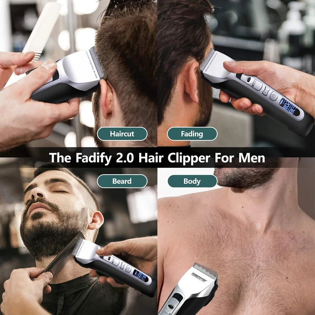 Alt view image 7 of 7 - The Fadify 2.0 Cordless Hair Clippers for Men, 7000RPM Professional Barber Clippers Detachable Inclined Blade, Mens Hair Clippers Fading Culture Hair Trimmer Cutting Kit Rechargeable LCD Men Boy Gift