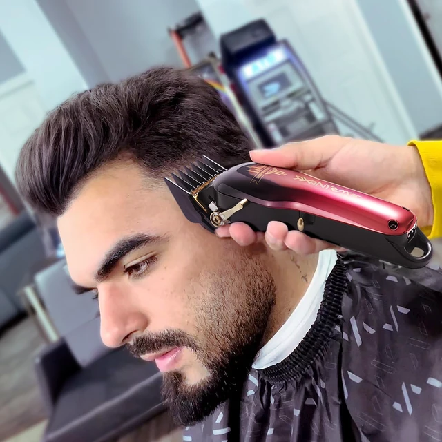 Alt view image 7 of 7 - SUPRENT Hair Clippers for Barbers, Professional Barber kit with brushless Motor, Rechargeable Haircutting Kit with DIY Customizable Casing (RED)