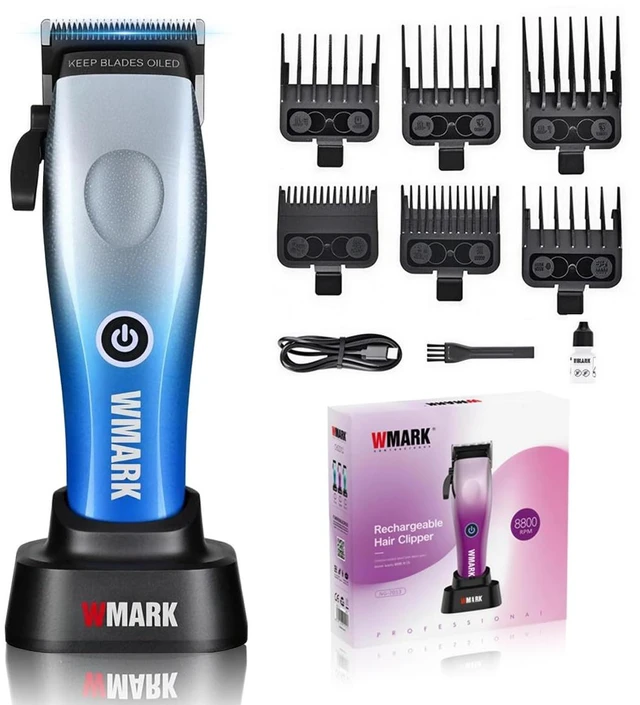 Main image of WMARK Hair Clippers for Men Professional Cordless Barber Clippers | Clippers for Hair Cutting with 8800 RPM High Speed DC Motor, Powder Metallurgy DLC Ceramic Fade Blades, Rechargeable NG-7013